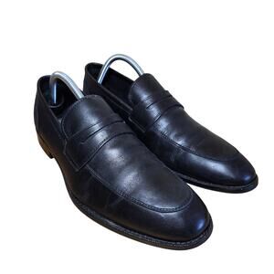 Joseph Abboud  Shoes Mens 8.5 Black Leather Slip On Penny Loafers Excellent